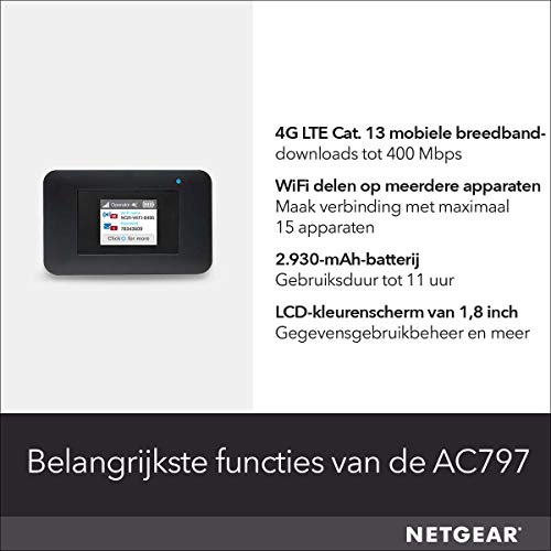 NETGEAR AC797 AirCard mobiele WLAN-router / 4G LTE-router (downloadsnelheid tot 400 Mbps, hotspot voor maximaal 15… - Image 7