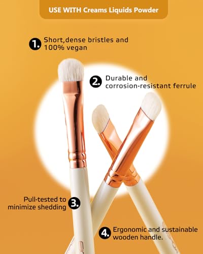 EIGSHOW Pincel para Sombras de Ojos, Pincel Profesional para Sombras de Ojos con Pelo de Cabra Saikoho, Maquillaje de Premium para Difuminar, Difuminar, Sombrear(E831) - imagen 4