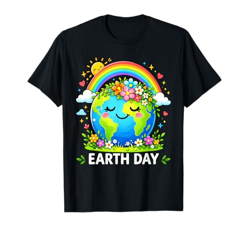 Funny Earth Day 2026 Retro Groovy Earth Day Everyday Kids T-Shirt