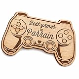 Fait main & unique Magnet manette en bois, Parrain best gamer, manette de console, meilleur joueur, gamer, gaming, idée cadeau unique jeux vidéos, aimant