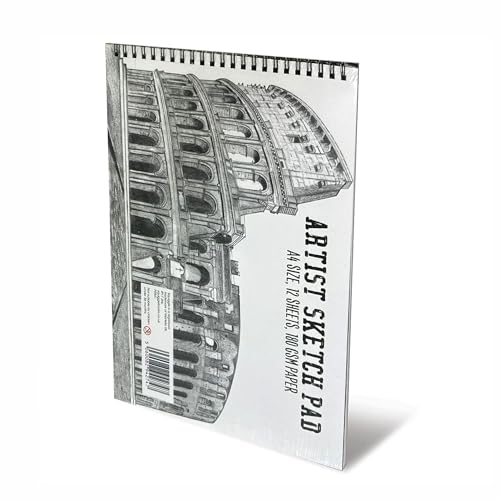 Sketch Pad A4 Sketchbook Drawing Pad Sketch Book A4 Sketch Pad Sketchbook A4 A4 Spiral Sketchbook 12 Sheets 180 GSM Paper Cartridge Paper Hardback Art Supplies Kids Teens Adults Portrait (1 Count)