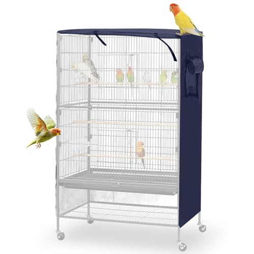 Image of Bird Cage Cover, Large Birds Cage Covers for Night, Birds Cover for Cage with Adjustable Front Curtain, Blackout & Breathable Birdcage Covers for Parrot, Small Animals(Not Include Bird Cage)