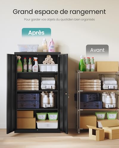 Armoire Bureau Acier Verrouillable 80x40x140 SONGMICS