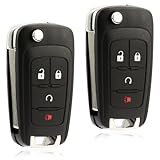 2X USARemote Keyless Entry Remote Start Car Flip Key Fob Control 4-Button Replacement for Buick Encore Chevrolet Equinox Impala Sonic Trax (OHT01060512, KR55WK500733)