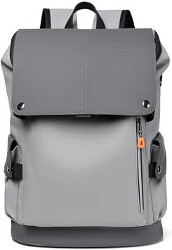 Backpack for Men, Large Capacity Waterproof Laptop Shoulder Backpack for Work Business Travel Light Grey
