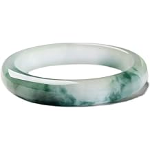 Jade Bangle, Natural Jade Color A Grade Jade Bangles, Ladies Floating Flower Jade Bangle Bracelet, for Mother, for Girlfriend, with Jewelry Box,Clear-60Mm