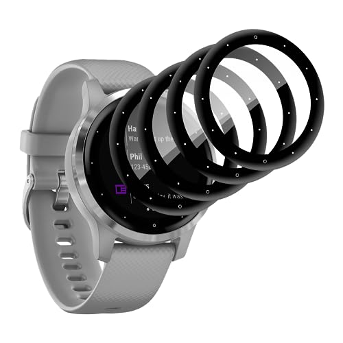 Fyqzio [4 Piezas Protector de pantalla compatible con Garmin Vivoactive 4s,sin burbujas,antiarañazos,3D Cobertura Completa,HD TPU Protección de películas