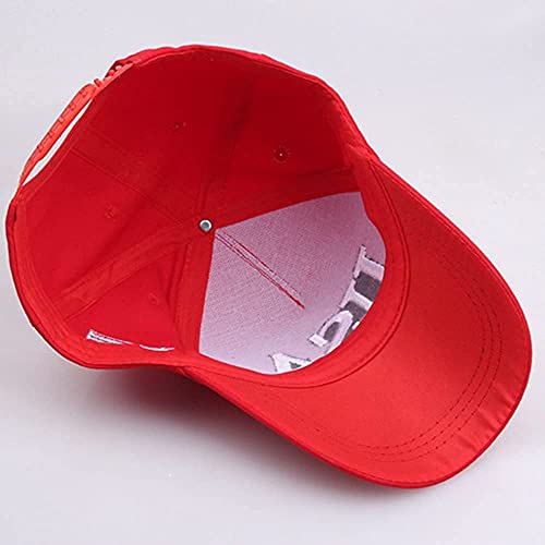 Eikou Red Usa Baseball Cap Polo Style Embroidered Dad Hat Adjustable American Flag For Men And Women（Come With The Flag Necklace） #TOP7