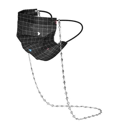 Image of Eyeglass Chain Silver Stainless Steel Handmade Necklace for Reading Glasses Sunglass Beaded Chains for Men Women