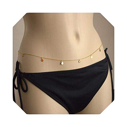 CaCoo 9 Styles Boho Summer Beach Body Jewelry for Women Accessory Gold Silver Colors Copper Beads Waist Belly Chains Necklaces-Stars-Silver Color
