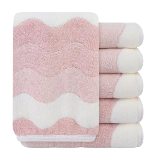 SINLAND Microfiber Facial Cloths Fast Drying Washcloth 12x12inch Wave Pattern 6 Pack