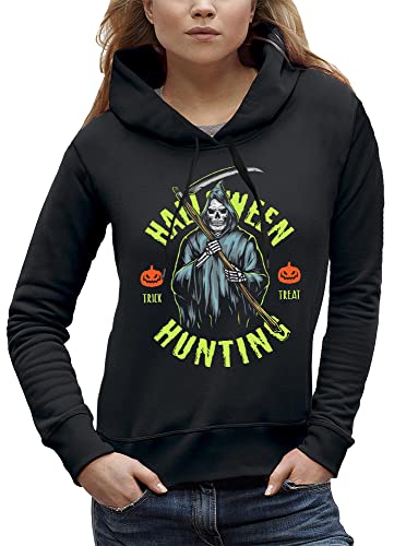 Sweat à capuche Halloween Faucheuse pour femme noir