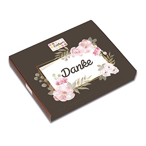 Esther Danke 16er Klassikpackung mit Alkohol | 190g Pralinen und Trüffel in verschiedenen Sorten | Geschenkidee für Mitarbeiter, Freunde, Geburtstag, Vatertag, Muttertag, Oma, Opa, Mama oder Papa Cover