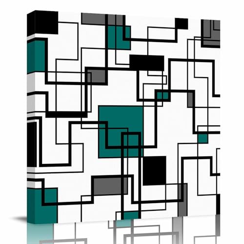Framed Canvas Wall Art Modern Cube Geometric Abstract Art Oil