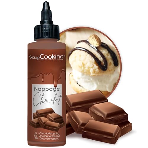 ScrapCooking - Nappage Chocolat 160 g - Flacon Squeezer - Pour Topping & Décoration Gâteaux, Glaces, Yaourts, Crêpes & Gaufres - Déco Alimentaire Pâtisserie - 8563