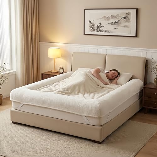 The World’s First Bordered Bed Sheet-Bed Sheet with Border, Padded Zippered Edges for Cozy, Secure Sleep, Breathable, Machine Washable, Easy Setup. (Chenille Basic, Full: 75 x54)