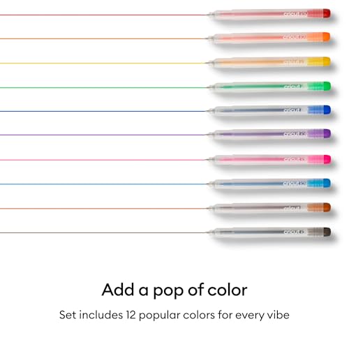 Image of Cricut Joy Glitter Gel Pen 0.8 mm, Rainbow Sampler (12 ct)