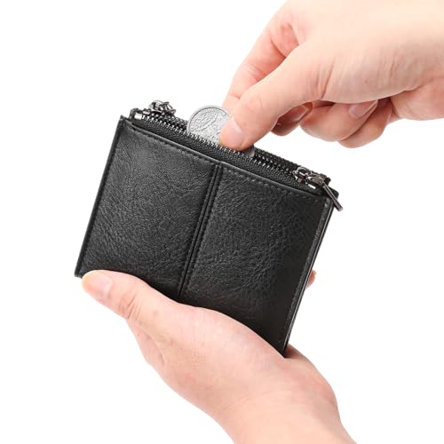 Image of Zipper Wallet for Men Bifold Wallets with 1 ID Window 7Card Slot Coin Pocket- Big Capacity Credit Card Travel Wallet