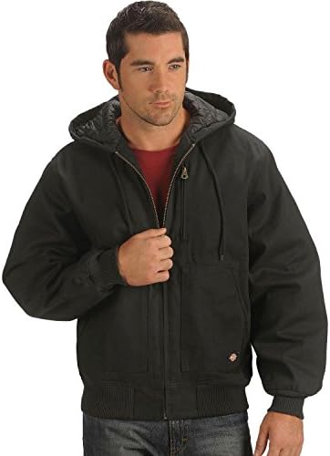 Dickies mens Big and Tall Hooded Duck Jacket Work Utility Outerwear, Black, 4X-Large US