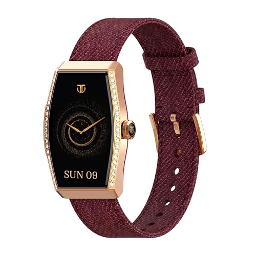 Titan Valerie Aura Women Smartwatch with 1.47” AMOLED Display,Crystal Studded Bezzel,Luna Wellness,UV/AQI Index,Animated Watchfaces,QR Hub,Stress Monitoring,Breathe Exercise,IP68- Wine Red Titan Valerie Aura Women Smartwatch with 1.47” AMOLED Display,Crystal Studded Bezzel,Luna Wellness,UV/AQI Index,Animated Watchfaces,QR Hub,Stress Monitoring,Breathe Exercise,IP68- Wine Red