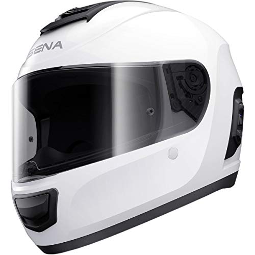 Sena Momentum INC Full Face Street Motorcyle Helmets - Glossy White Large