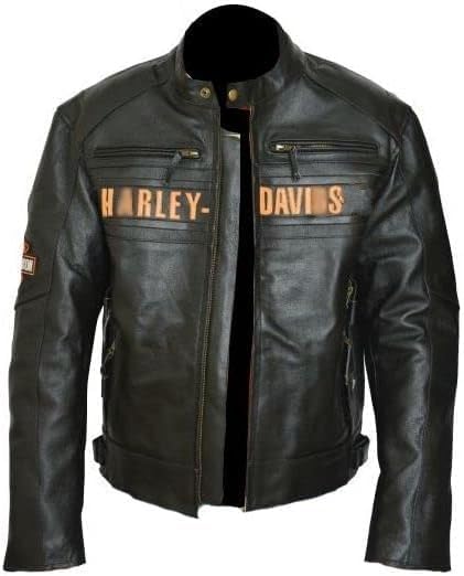 Men’s Harley Café Racer Motorcycle Leather jacket | HD Victoria Lane Cowhide biker Jacket for men.