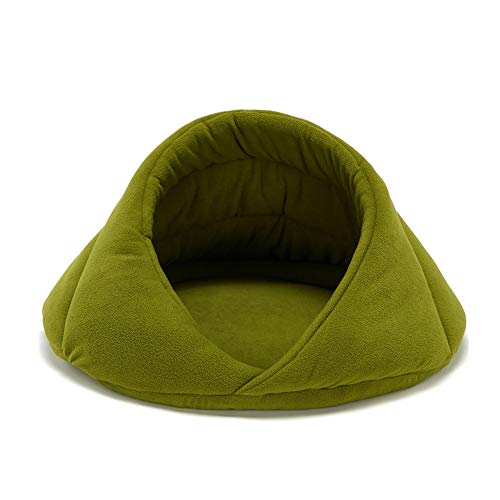 Beautyhe Cuccia per Cane Semi-Chiuso Antiscivolo - Lettino Leggero Morbido Caldo in Cottone per Cani e Gatti Piccoli E Medi - Verde, Medium