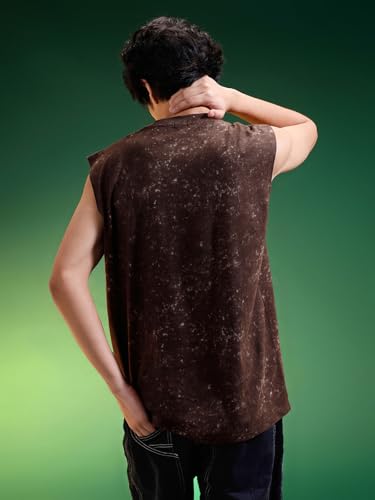 Image of Veirdo Pure Cotton Scoop Neck Acid Wash Oversize Sleeveless Vest for Men & Boys (S to 2XL)