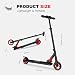 Mtricscoto Patinete electrico Adolescente, Ajustable la Altura, 5000 mAh, 23km/h. (Red)