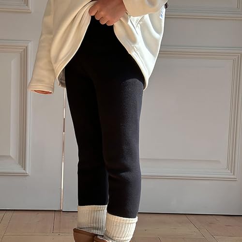 Warm Leggings for Girl Toddler Kids Baby Girls Cotton Thick Fleece Lined Warm Leggings Pantihose Stretchy Basic Ninth2