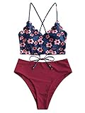 tankini kaufen schweiz ✪ Dieser zweiteilige Bikini verfügt über ein solides Top im Tank-Stil mit einer niedlichen Knotenfront.