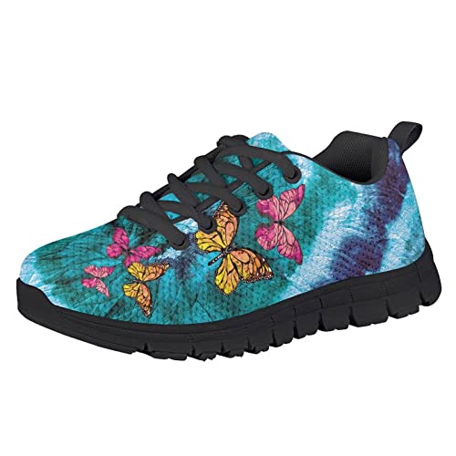 Xoenoiee Tennis Running Shoes for Girls Boys Walking Sneaker Kids Lightweight Trainers Lace Up Athletic Shoes