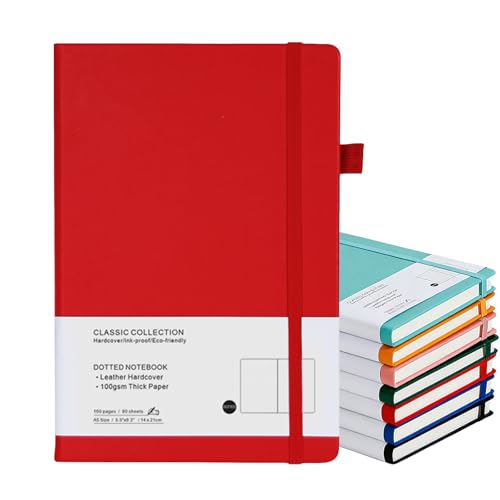 QENLKIX �m�[�g A5 �n�[�h�J�o�[���� �h�b�g�r�� 80 ������ �e���o���h ���{���x �y���z���_�[�t�� ���b�h