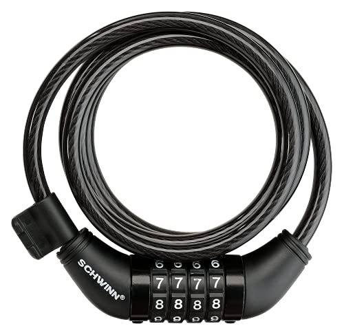 Snapklik.com : Schwinn Combination Bike Lock In Twisted Steel Cable