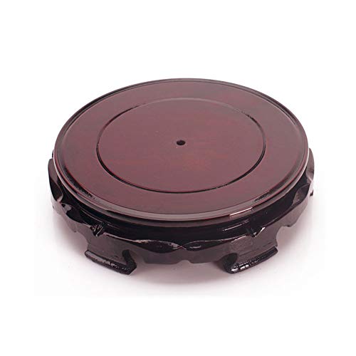AKOAK Vintage Circular Wooden Vase Aquarium Table Lamp Teapot Base, Rotatable Home Decoration Display Stand (6.2") by AKOAK - Used condition - US$10.31