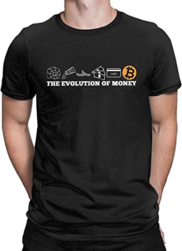 Men Women T-Shirt The Evolution of Money Bitcoin BTC Crypto Cryptocurrency Tshirt Blockchain T Shirt Tees Harajuku Sweatshirt BlackL