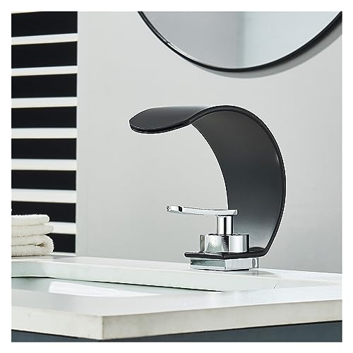 Robinet d'eau cascade haut de gamme mitigeur noir fini nickel brossé - 4