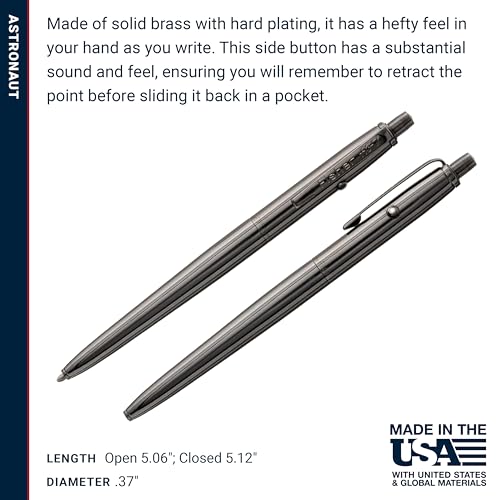 Image of Fisher Space Pen Side Release Button Ballpoint Retractable Pen, Black Titanium Nitride (AG7-BTN)