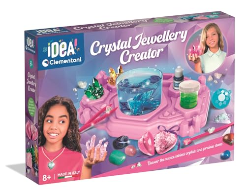 Image of Clementoni Crystal Jewel Creator – Learn About Crystals & Make Wearable Jewellery with Giant Crystals and Gemstones for Kids 8+