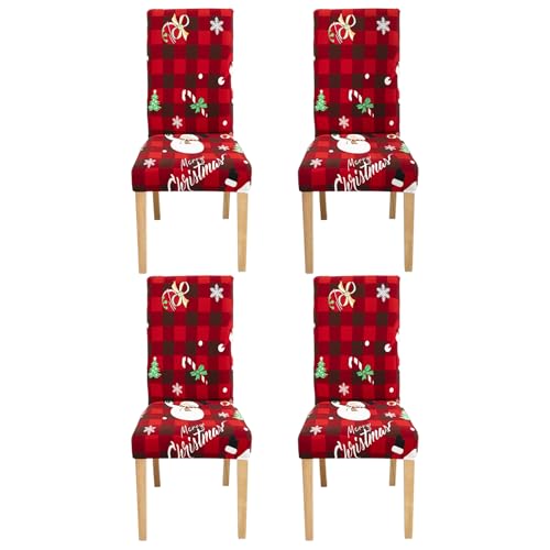 Dmnnlp 4er Set Stuhlhusse, Premium Weihnachten Stuhlhussen,...