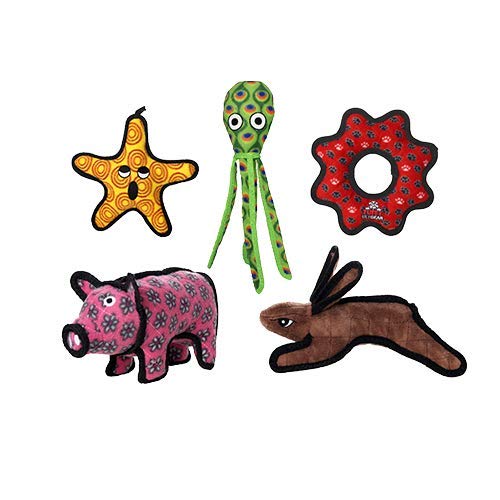 TUFFY - Worlds Tuffest Soft Dog Toy - Ocean Starfish - Squeakers - Multiple Layers Made Durable Strong