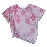 T-Shirt für Damen, 2025, Hemd, Club, niedlich, Wickeln, Rundhalsausschnitt, doppelt gefüttert, Damenbekleidung, niedliches Oberteil, elegantes Oberteil, Blumenmuster, a, XXL