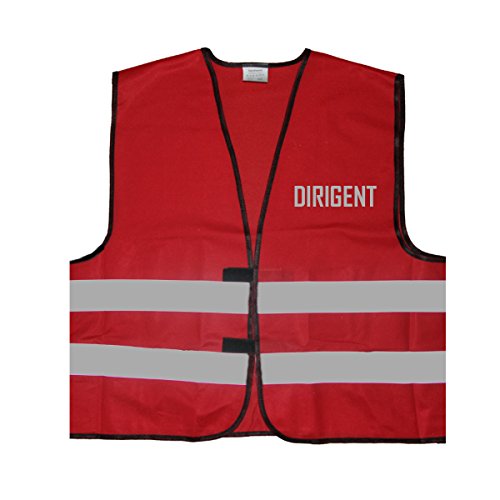 Preisvergleich Produktbild Reflex Signalweste - Dirigent - Warnweste mit reflektierendem Aufdruck - Einheitsgröße bis XXL, Rot