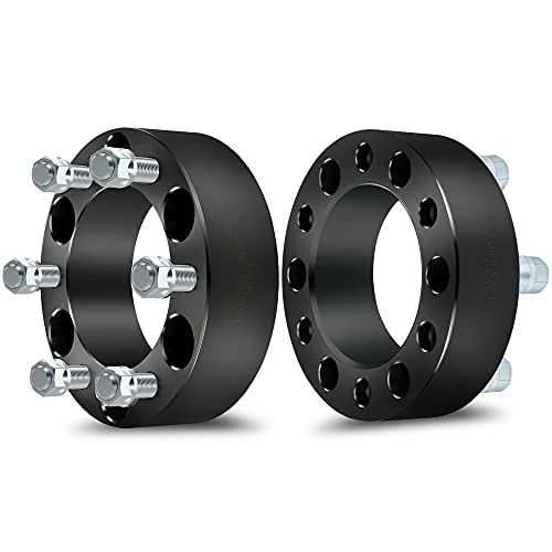 ECCPP 2PCS 6 Lug 50mm Wheel Spacer 6x5.5 to 6x5.5 2 inch 6x139.7mm to 6x139.7mm 108mm 14x1.5 Studs fits for Silverado 1500 Avalanche Tahoe for Sierra 1500
