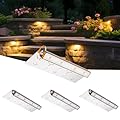 4 Pack Hardscape Lighting Retaining Wall Lights IP67 Waterproof, 7 Inch LED Outdoor Step Lights Low Voltage 12V, Warm White, Landscape Lights for Outdoor Kitchen Stone Rock Walls Patio Deck Stair