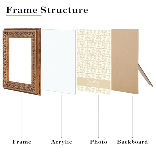 Image of VIOLABBEY 11x14 Picture Frame Antique Black and Gold, Vintage Photo Frame for Wall or Tabletop Display, Classic Design for Office Home Decor, Fits 11x14 Inch Pictures