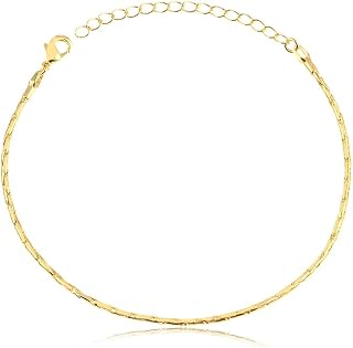 Pulseira com design fino e texturizado folheada em ouro 18k