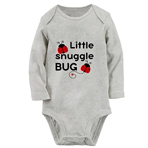 Babies Little Snuggle Bug Funny Romper, Newborn Baby Bodysuits, Infant Jumpsuits, 0-24 Months Kids Long Outfits Clothes