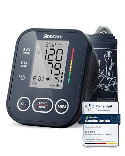 Blutdruckmessgerät Oberarm Vollautomatisches Blutdruck Messgerät für Zuhause Blutdruckmessgerät Große Manschette sinocare Blood Pressure Monitor