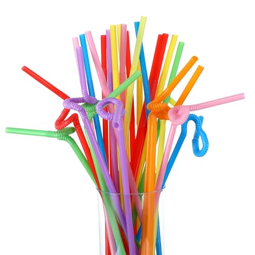 1000 pitillos flexibles de plástico coloridos 26 cm miniatura 4